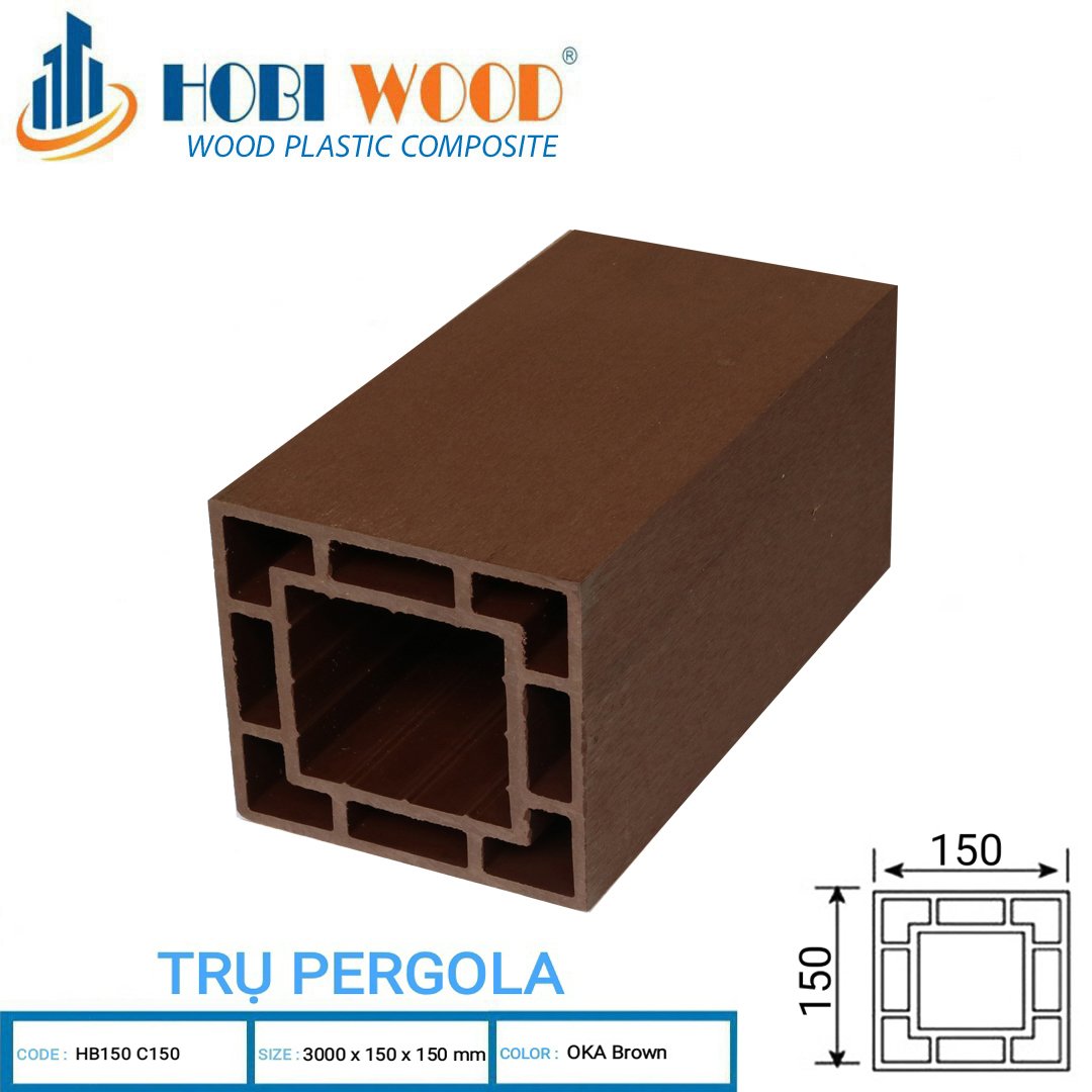 Lam trụ gỗ nhựa ngoài trời hobiwood 1