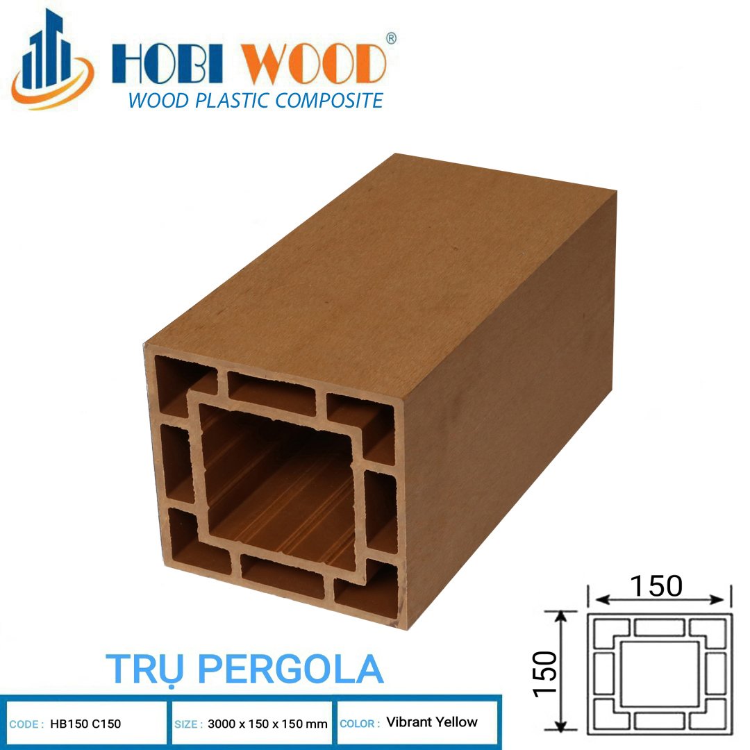 Lam trụ gỗ nhựa ngoài trời hobiwood 2